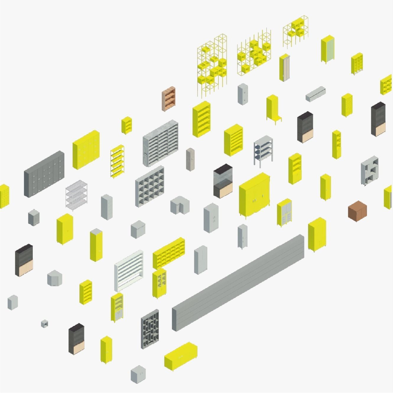 and shelves Pack of revit families 3D model 3D model CGTrader