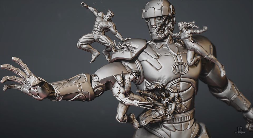 xmen vs sentinel Diorama 3D model 3D printable CGTrader