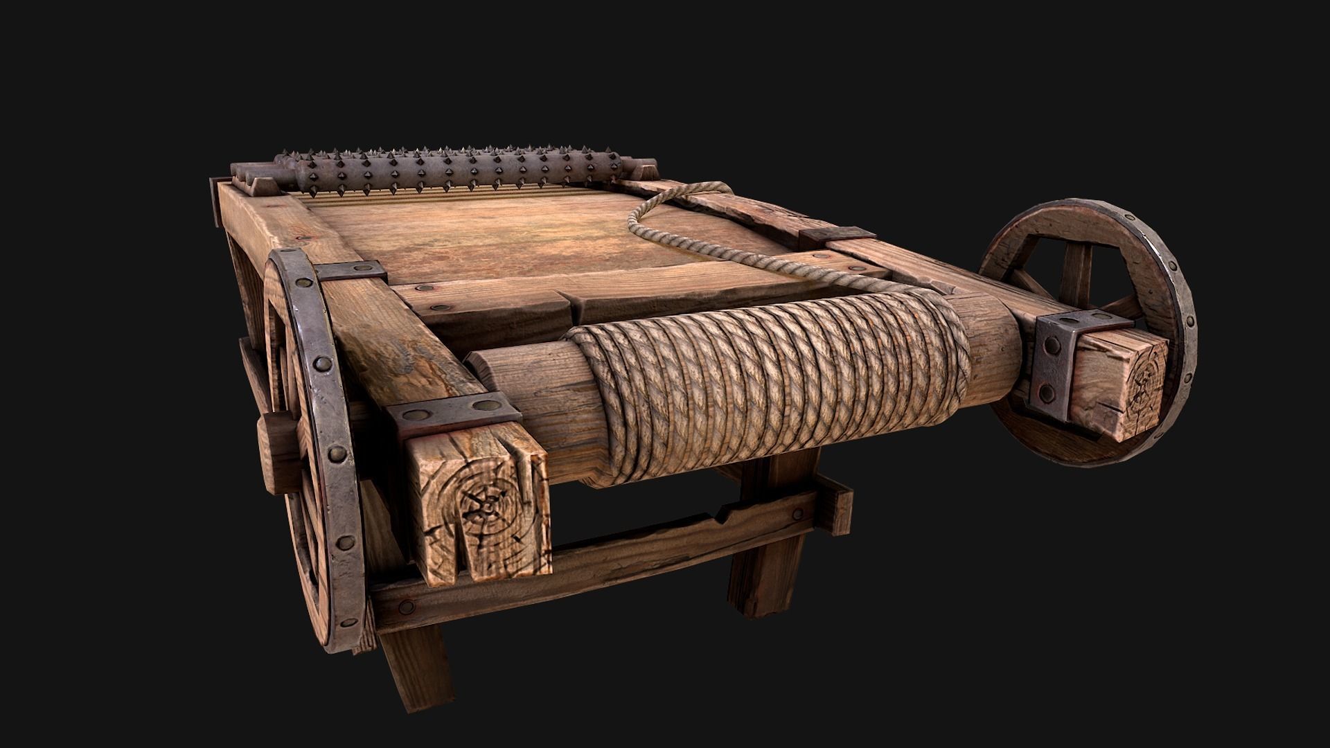 Medieval Toeture Rack 3D model Medieval Rack Torture VR / AR / low-poly | CGTrader