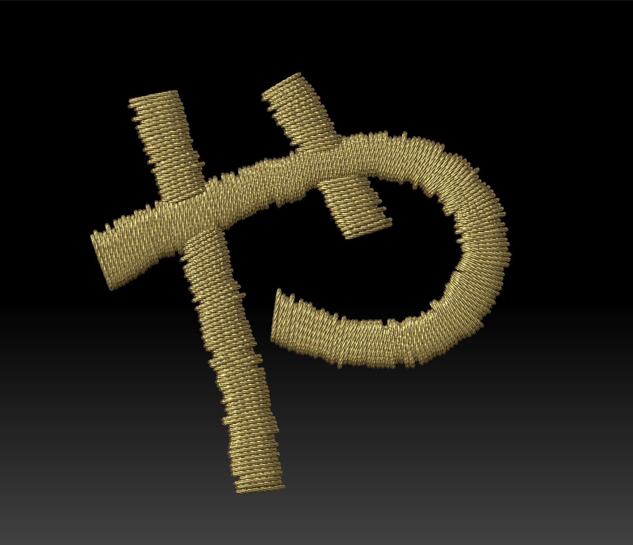 EmbroideryCG Font Japan Hiragana01A Zbrush IMM Brush 3D model CGTrader