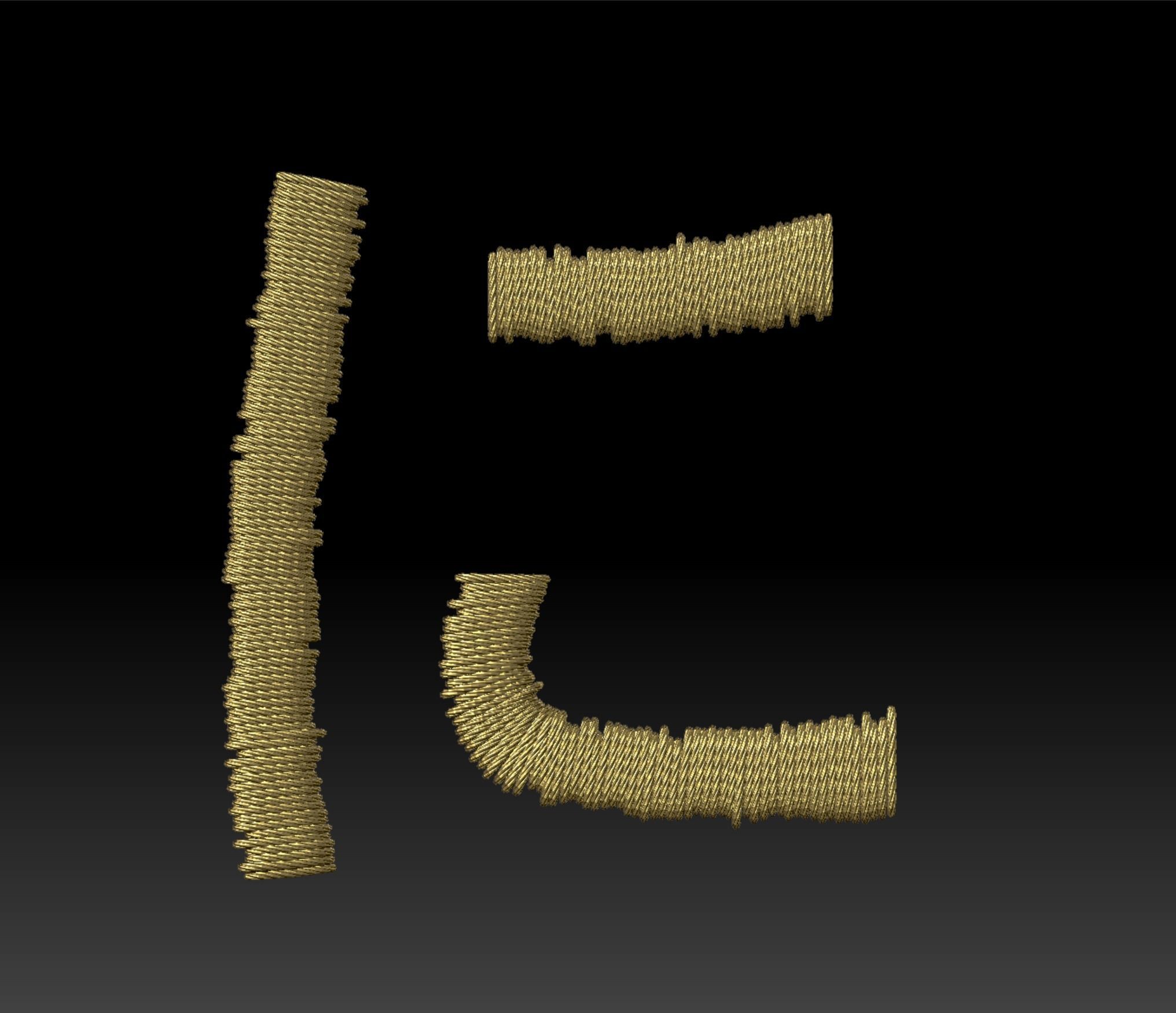 EmbroideryCG Font Japan Hiragana01A Zbrush IMM Brush 3D model CGTrader
