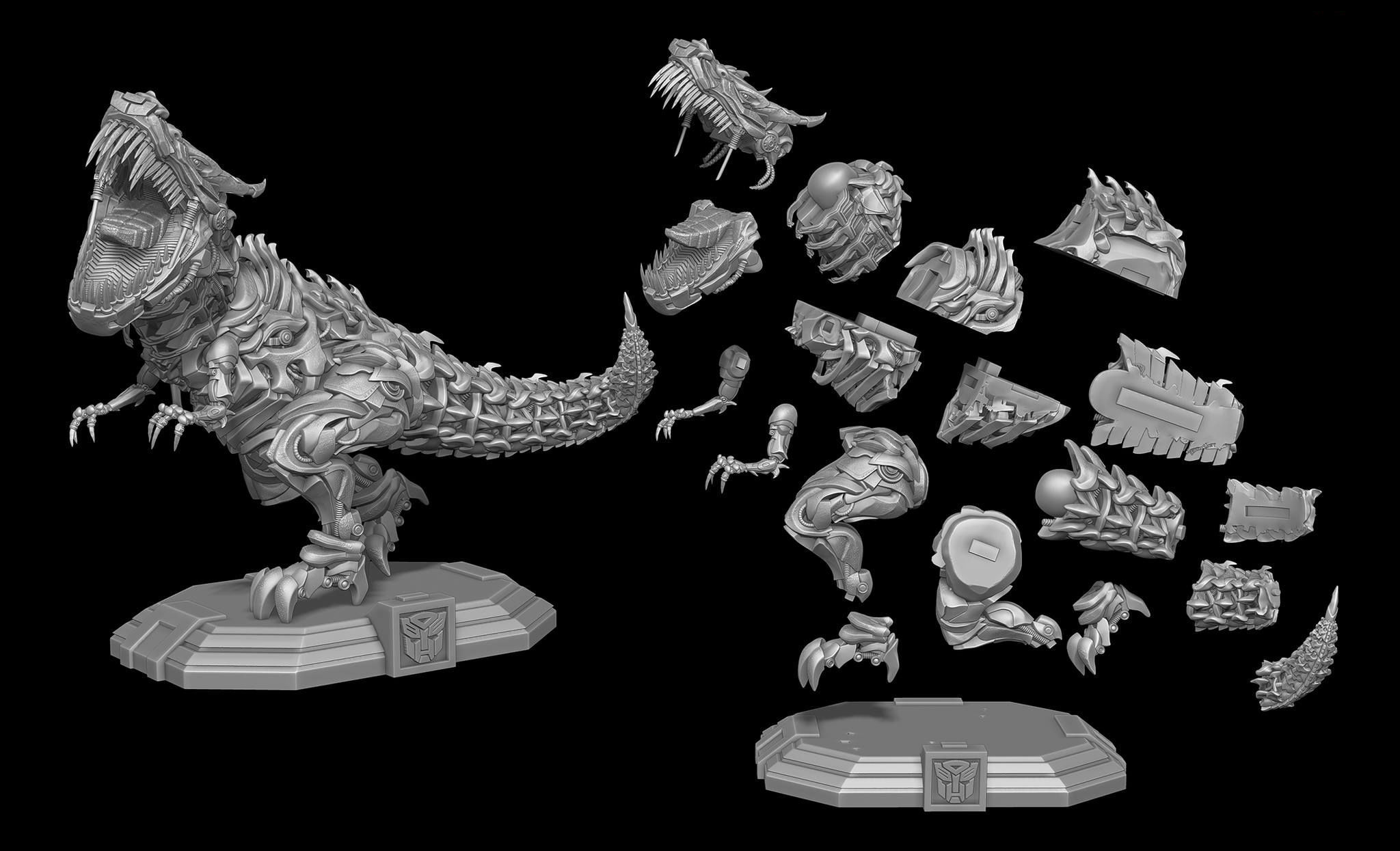 Grimlock Transformers 60cm 3D model 3D printable CGTrader