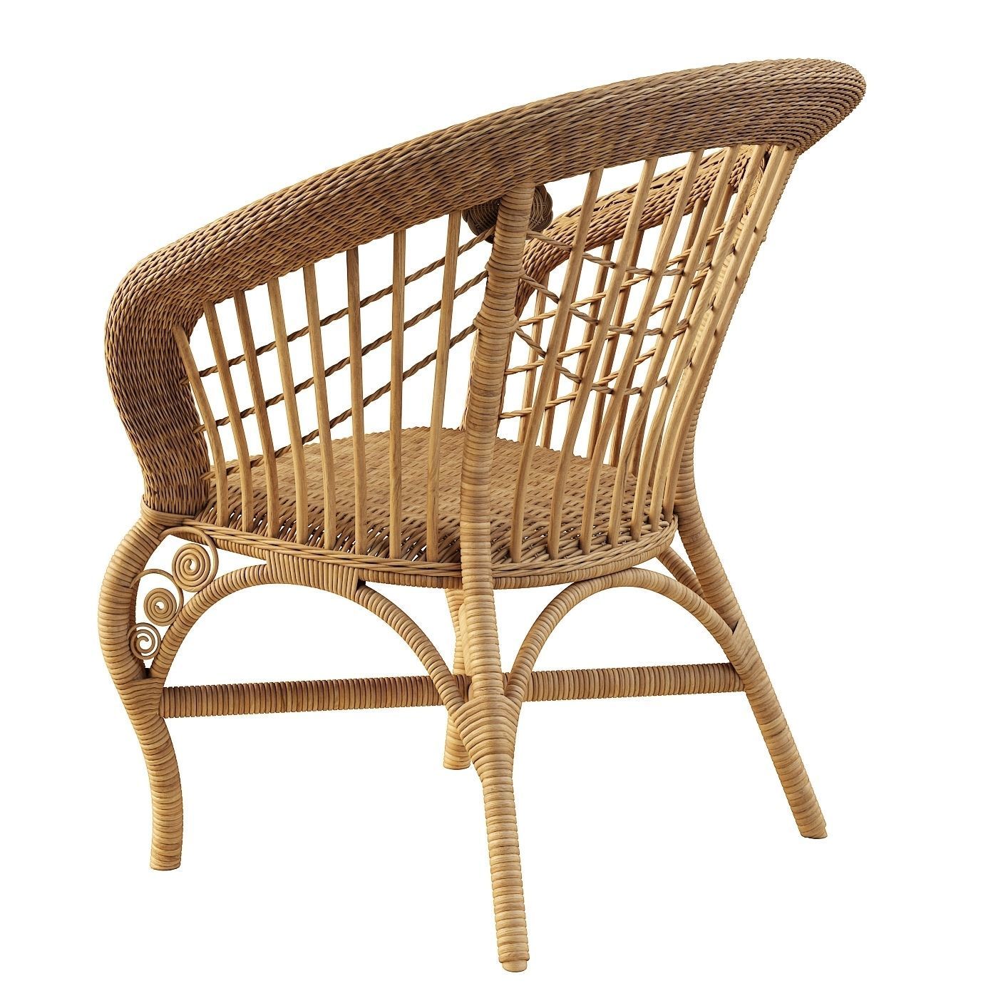 Woven rattan chair 3D model | CGTrader