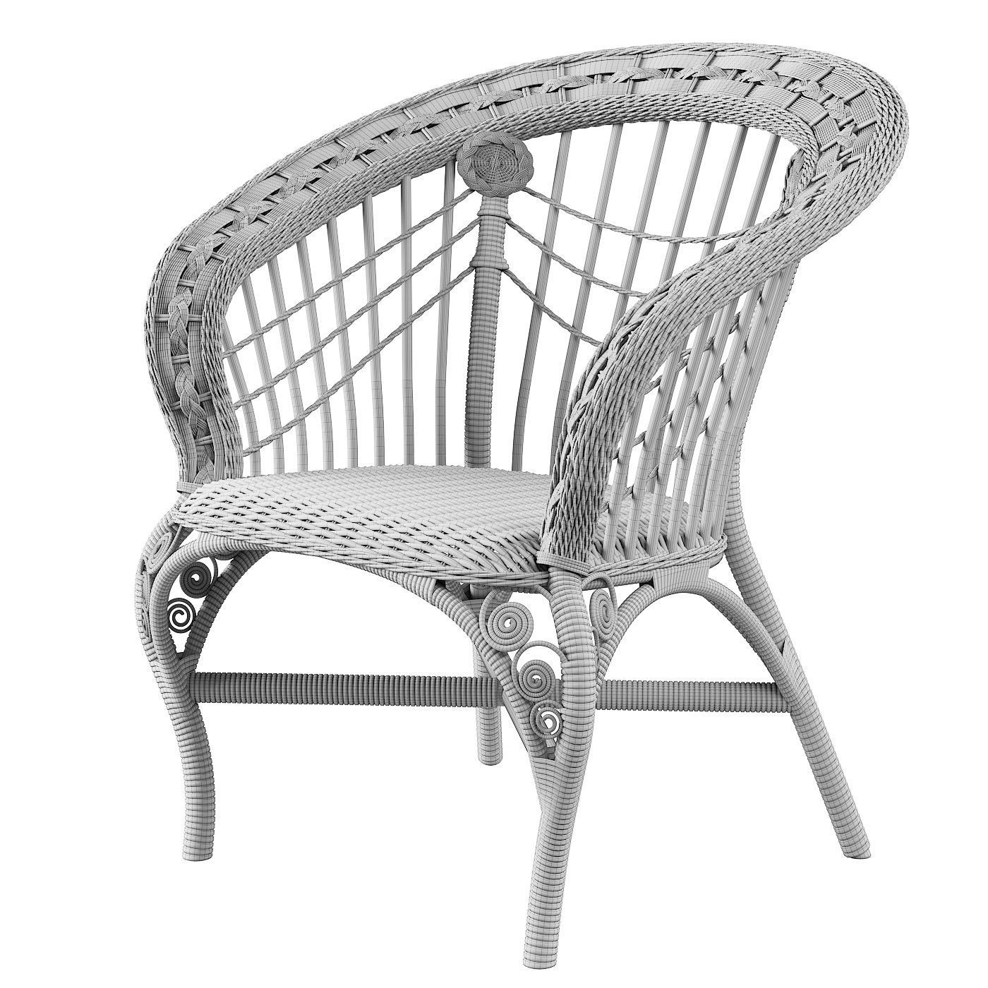 Woven rattan chair 3D model CGTrader
