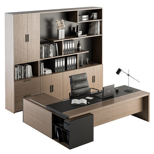 Office Furniture Manager Set 3D model CGTrader