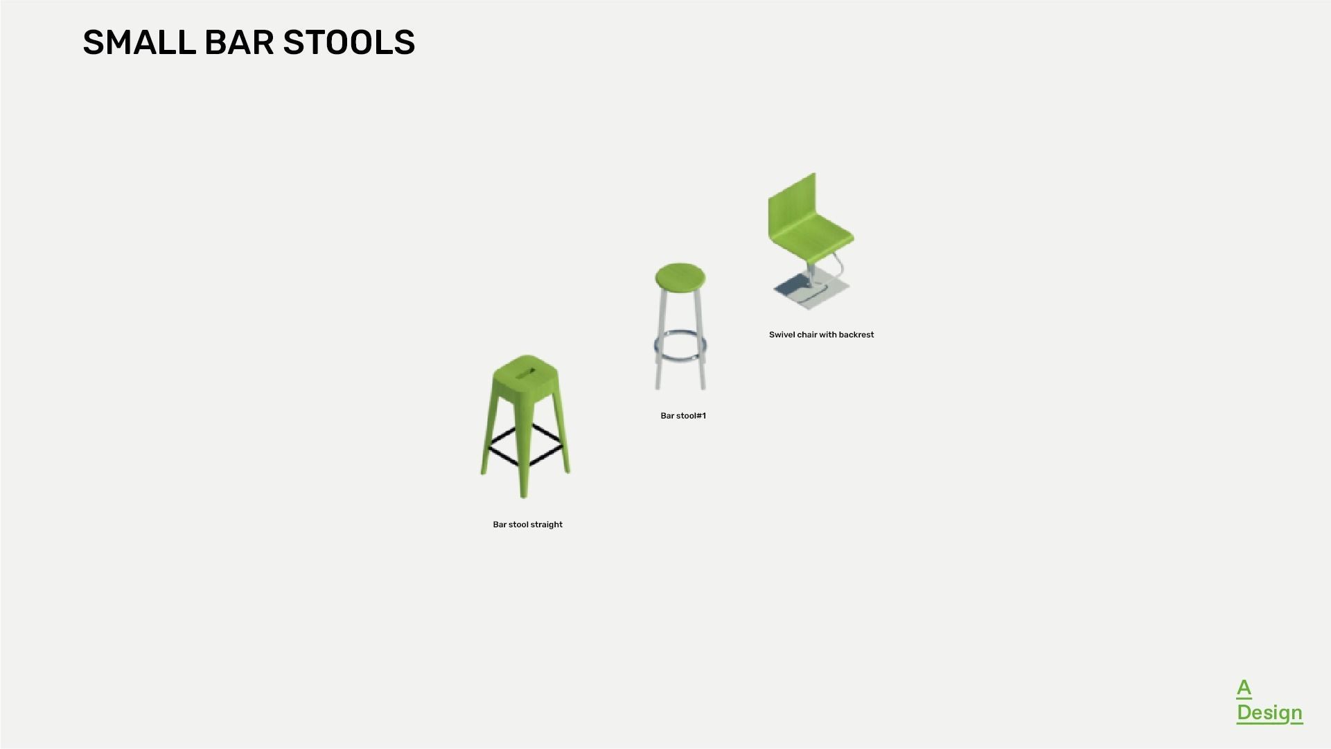Bar stools Pack of revit families 3D model CGTrader