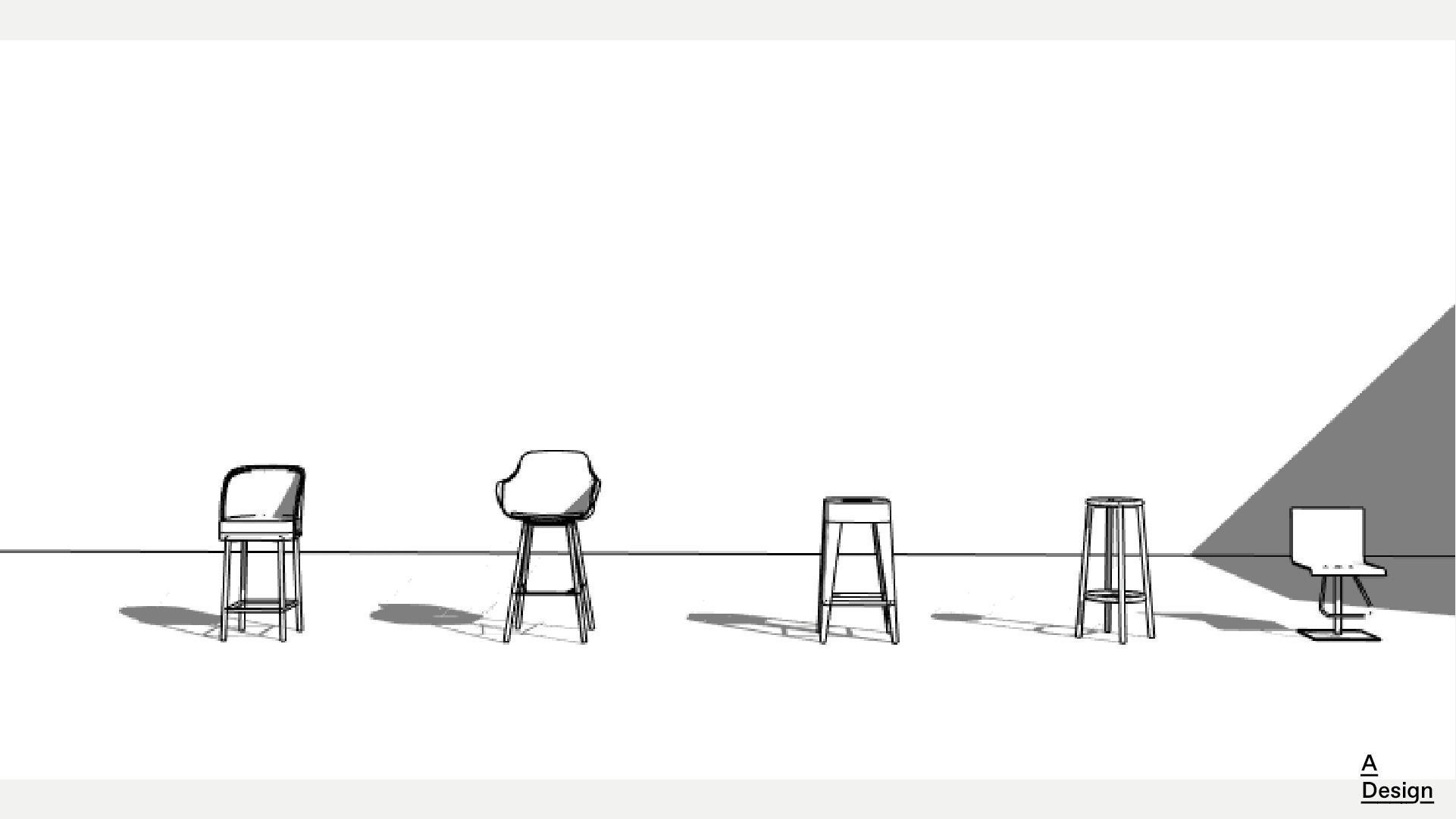 Bar stools Pack of revit families 3D model CGTrader