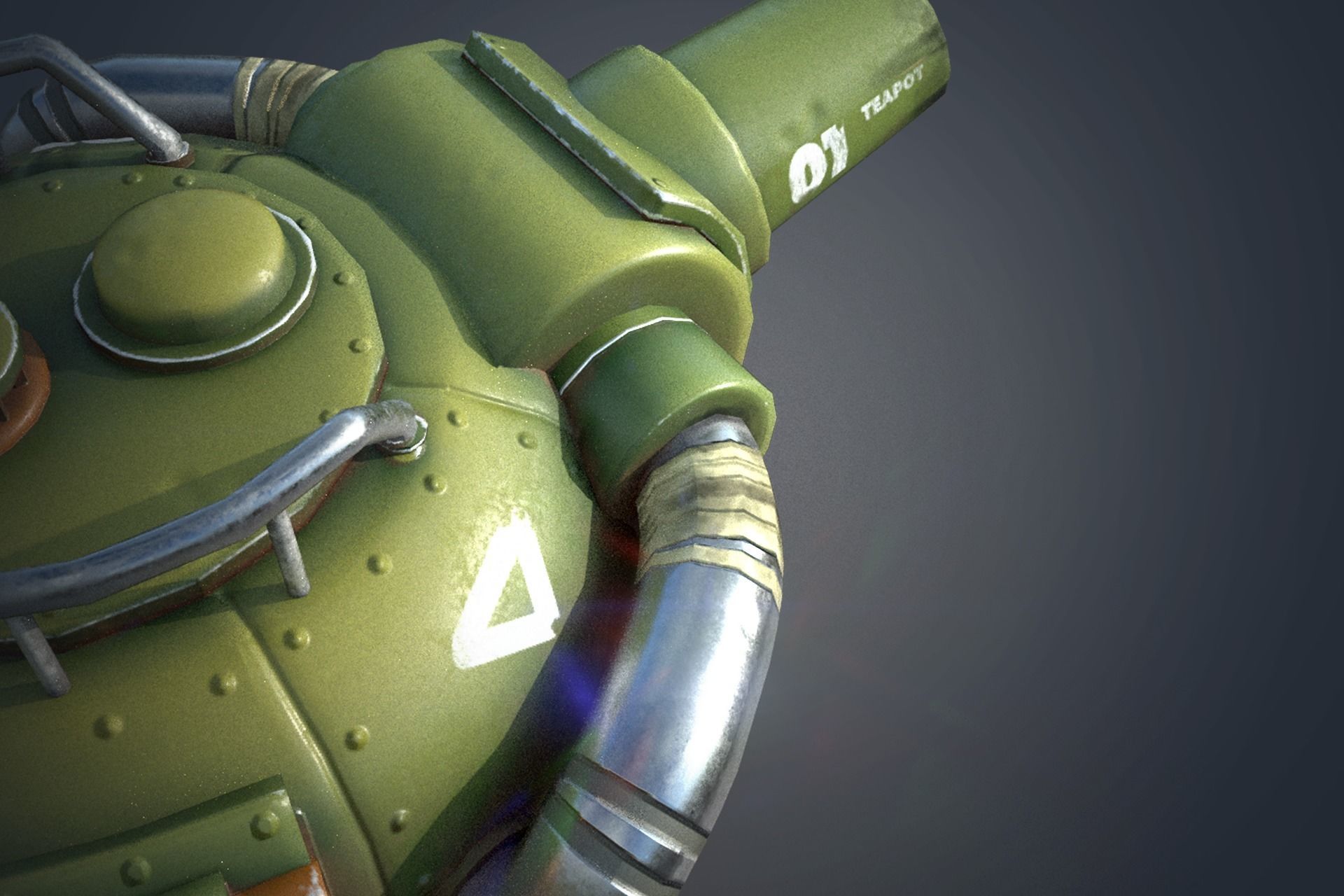 3D model Teapot Turret VR / AR / lowpoly CGTrader