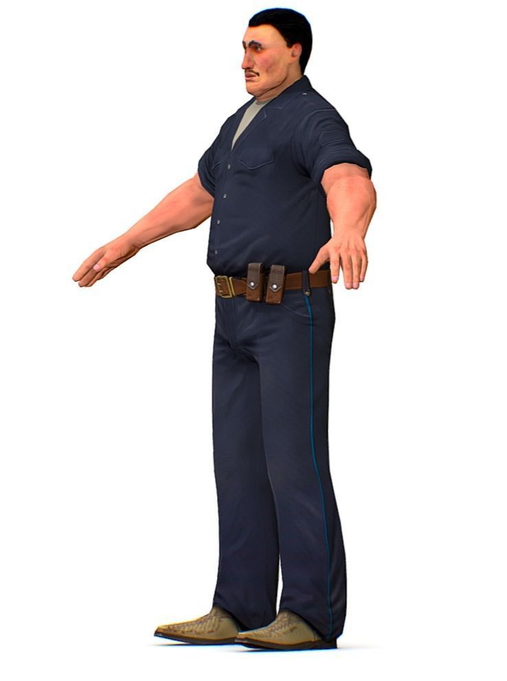 3D model LowPoly Man Boss Slave Driver Chief VR / AR / low-poly | CGTrader