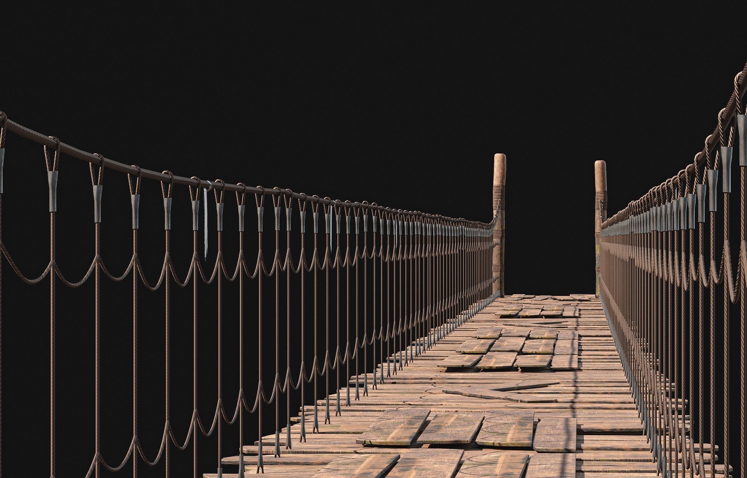 3D model Rope Bridge Pack VR / AR / low-poly | CGTrader