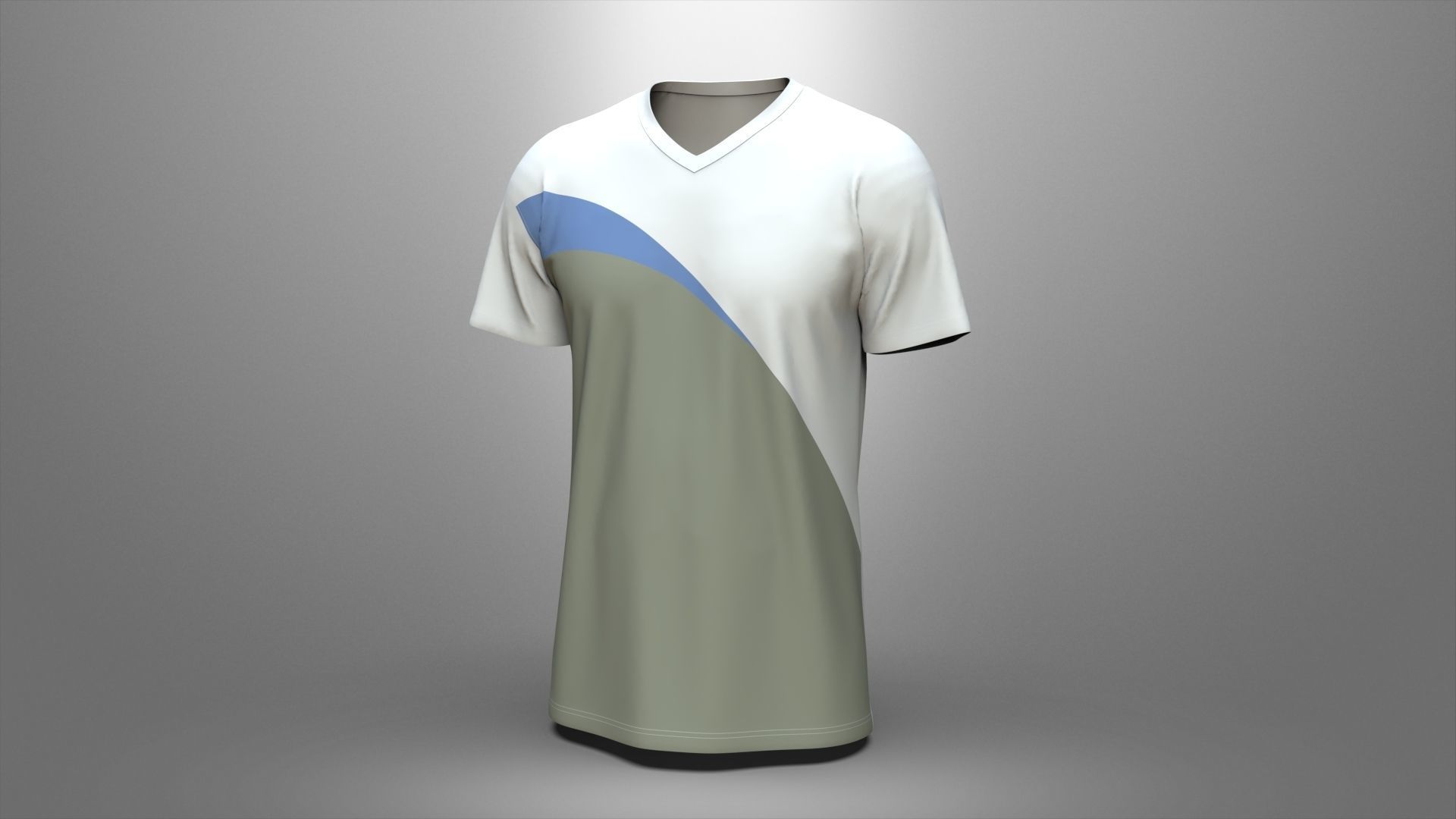 Sporty Vneck tshirt 3D model CGTrader