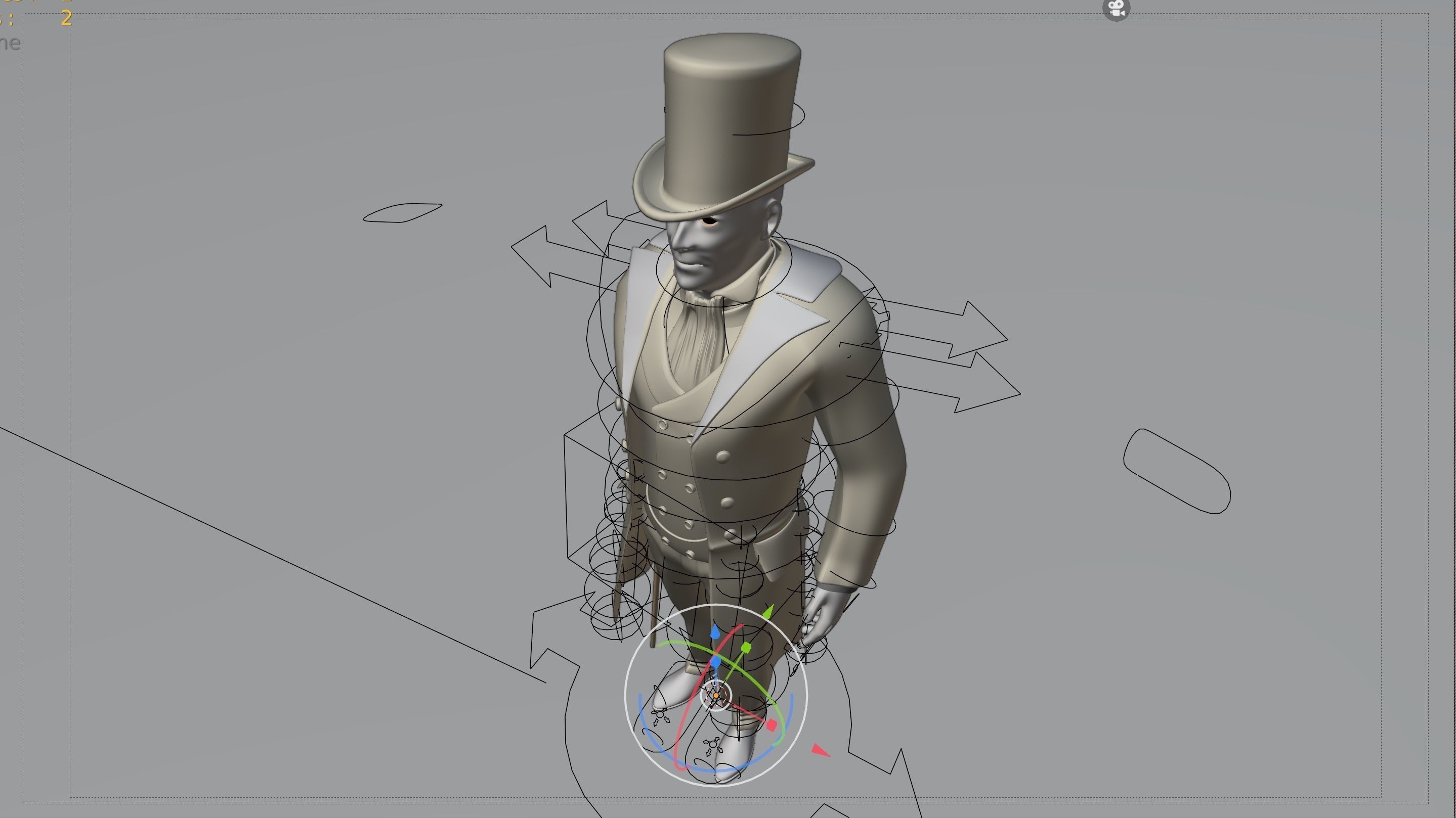 3D model BLENDER Victorian Gent Rigged one model 2 versions VR