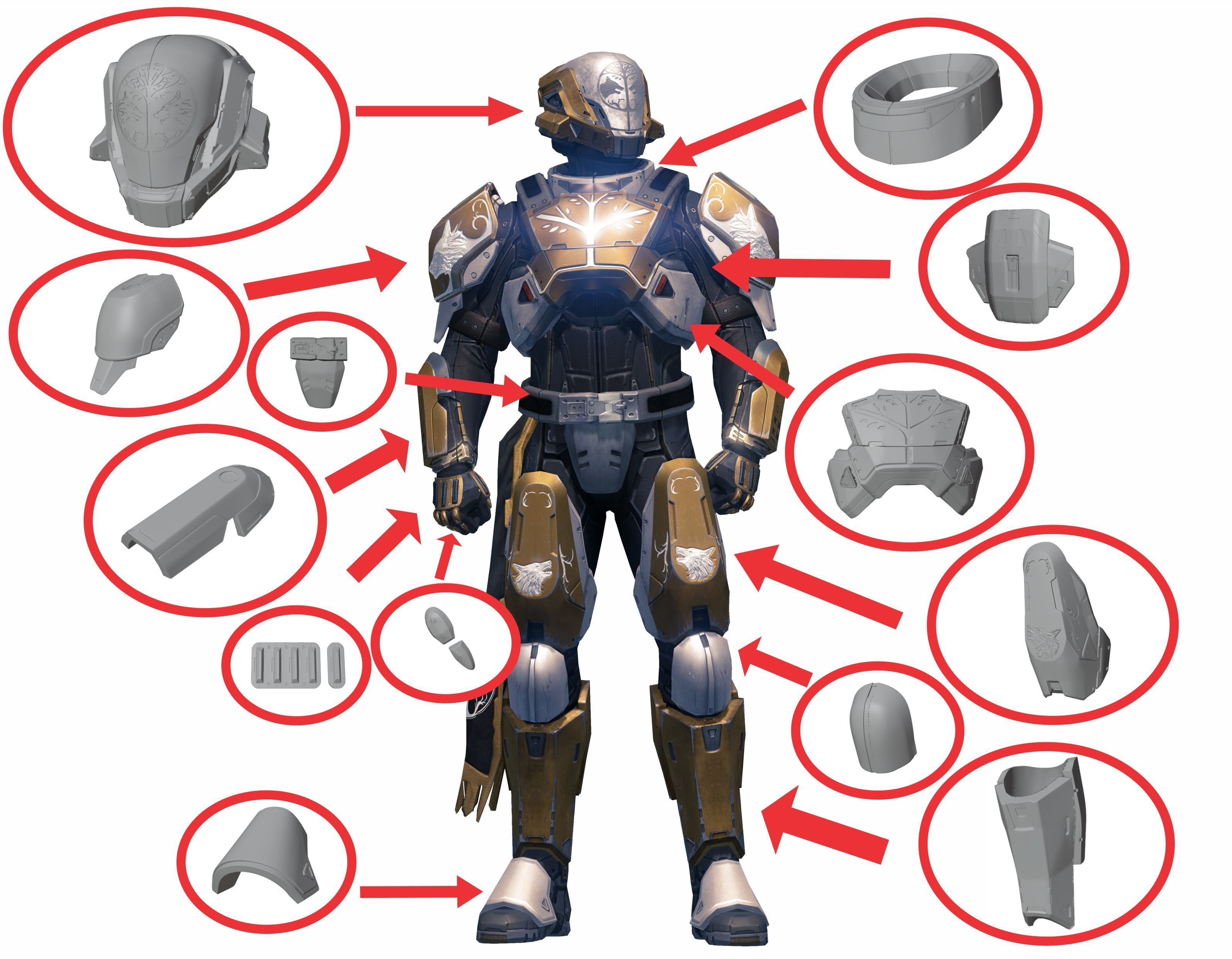 Complete ARMOR TITAN Cosplay Helmet IRON BANNER DESTINY 3D model 3D printable CGTrader