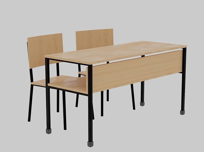 School Desk 3D model CGTrader
