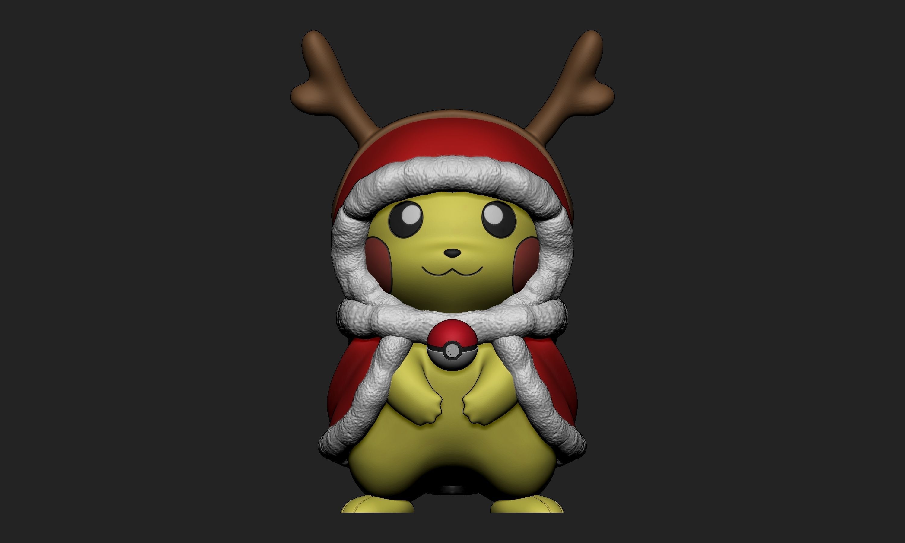 Pokemon - Christmas Pikachu free 3D model 3D printable | CGTrader