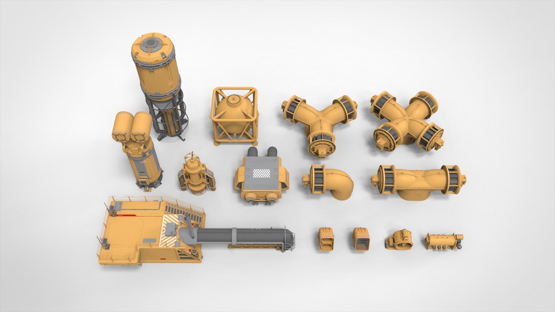 sci fi props 5 3D model | CGTrader