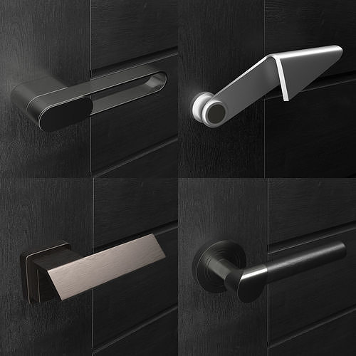 Door handles collection set 4 3D model