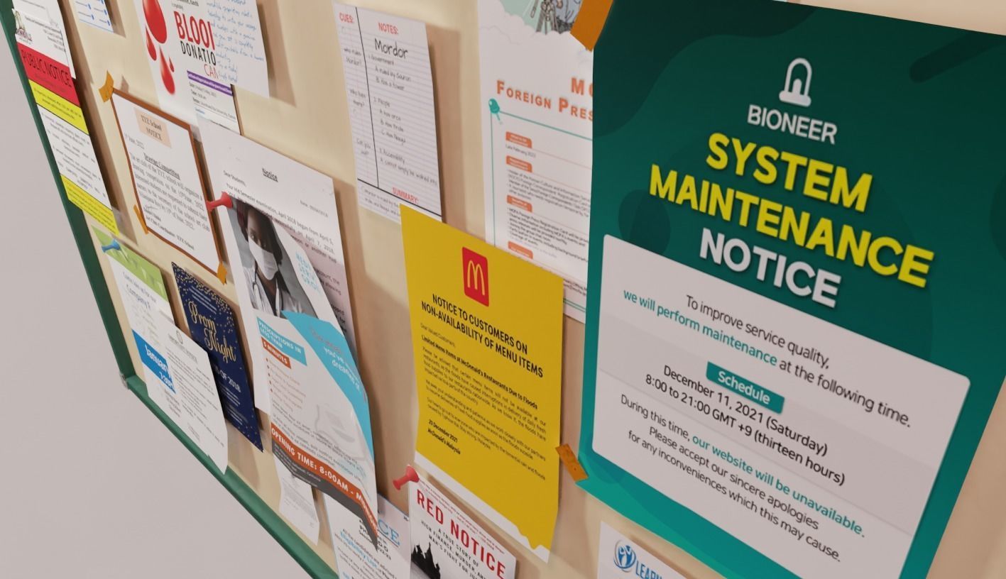 3D model Notice board office wall notice board VR / AR / lowpoly