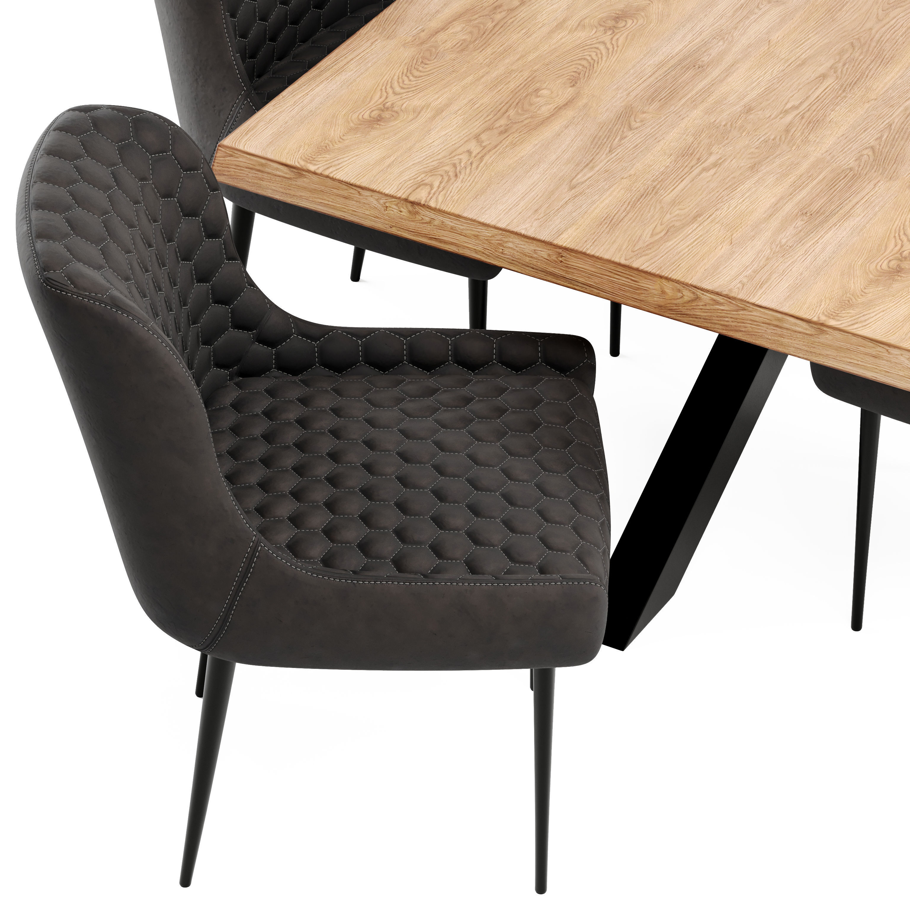 Osaka Dining Table and Chairs 3D model CGTrader