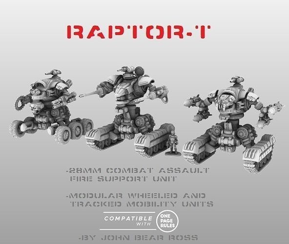 Fire Support Unit Raptor T- 28mm Combat Assault Fire Support Unit 3D model 3D printable ...