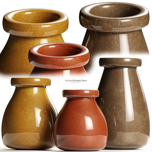 Zara Home Cracked Ceramic Vases 3D model CGTrader