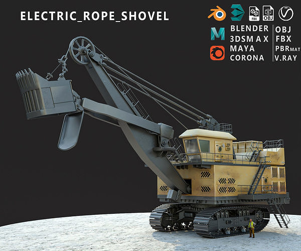 Electric Rope Shovel 3D model CGTrader