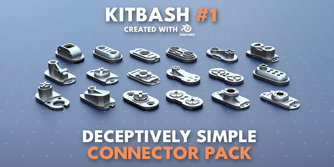 Simple Connector Kitbash Pack 1 3D model
