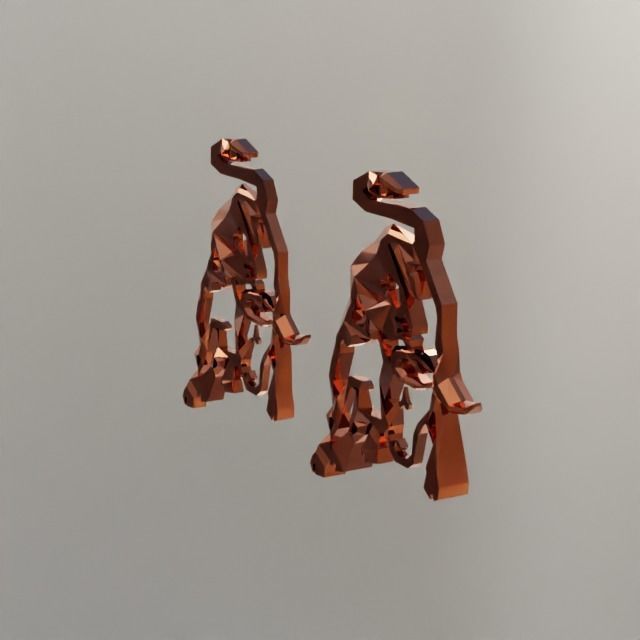 3D Printable Earrings Pedant 3D model 3D printable CGTrader