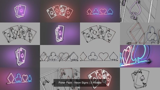 Poker Pack - Neon Signs 3D Model Collection | CGTrader