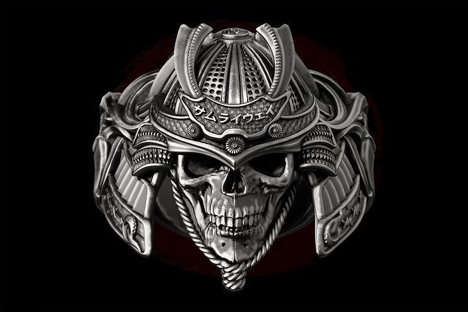 Space Samurai Biomechanical ring 3D model 3D printable | CGTrader