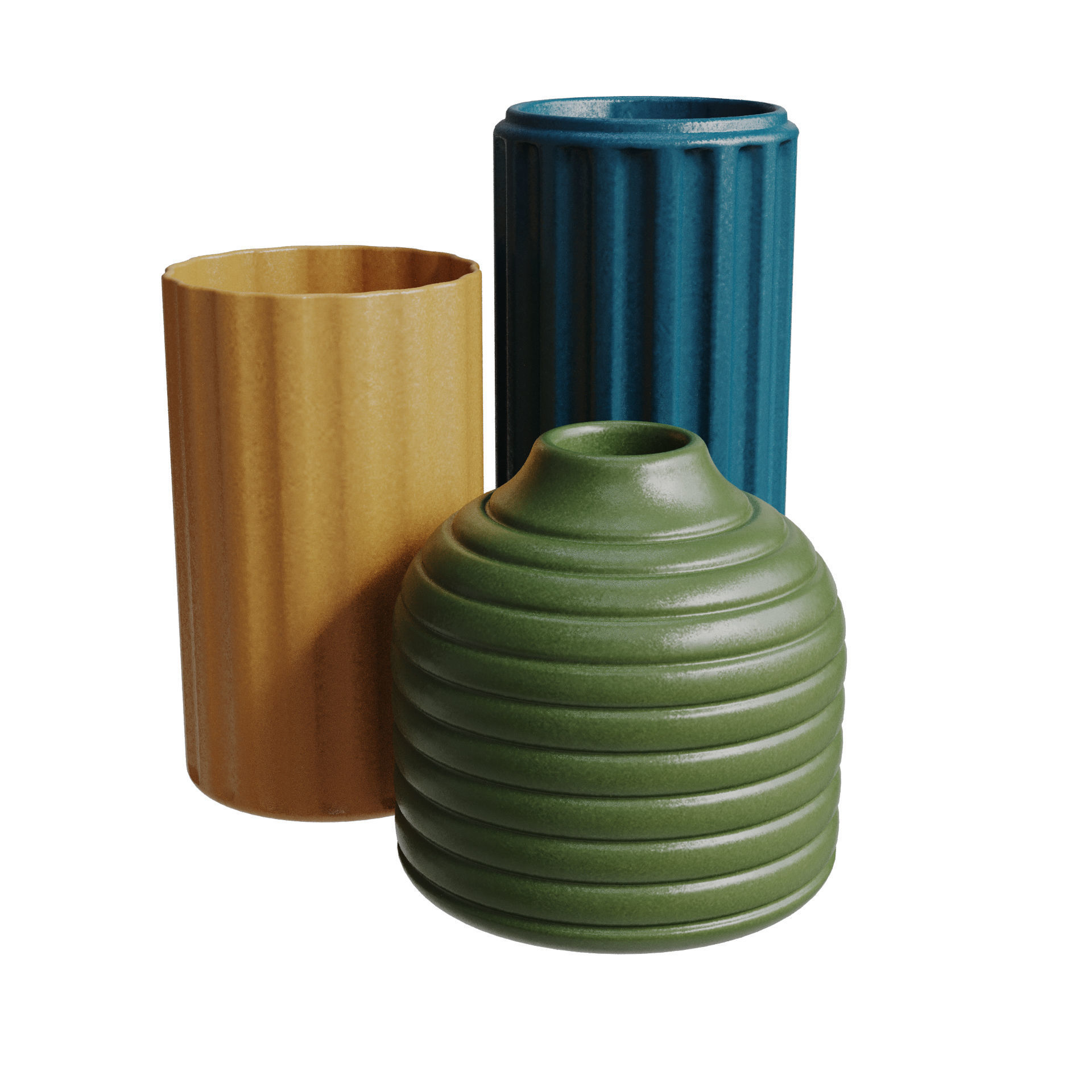 Fluted Vases 3D model CGTrader