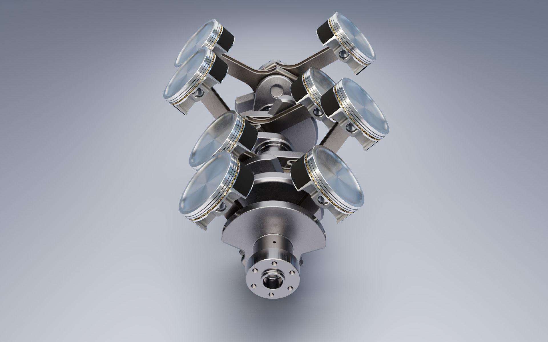 Animated V8 Engine 3D model animated rigged | CGTrader