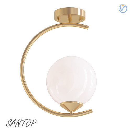 SANTOP ceiling light in gold 3D model | CGTrader