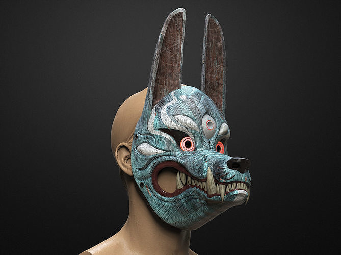 Kitsune Mask from Ghost of Tsushima 3D model 3D printable CGTrader