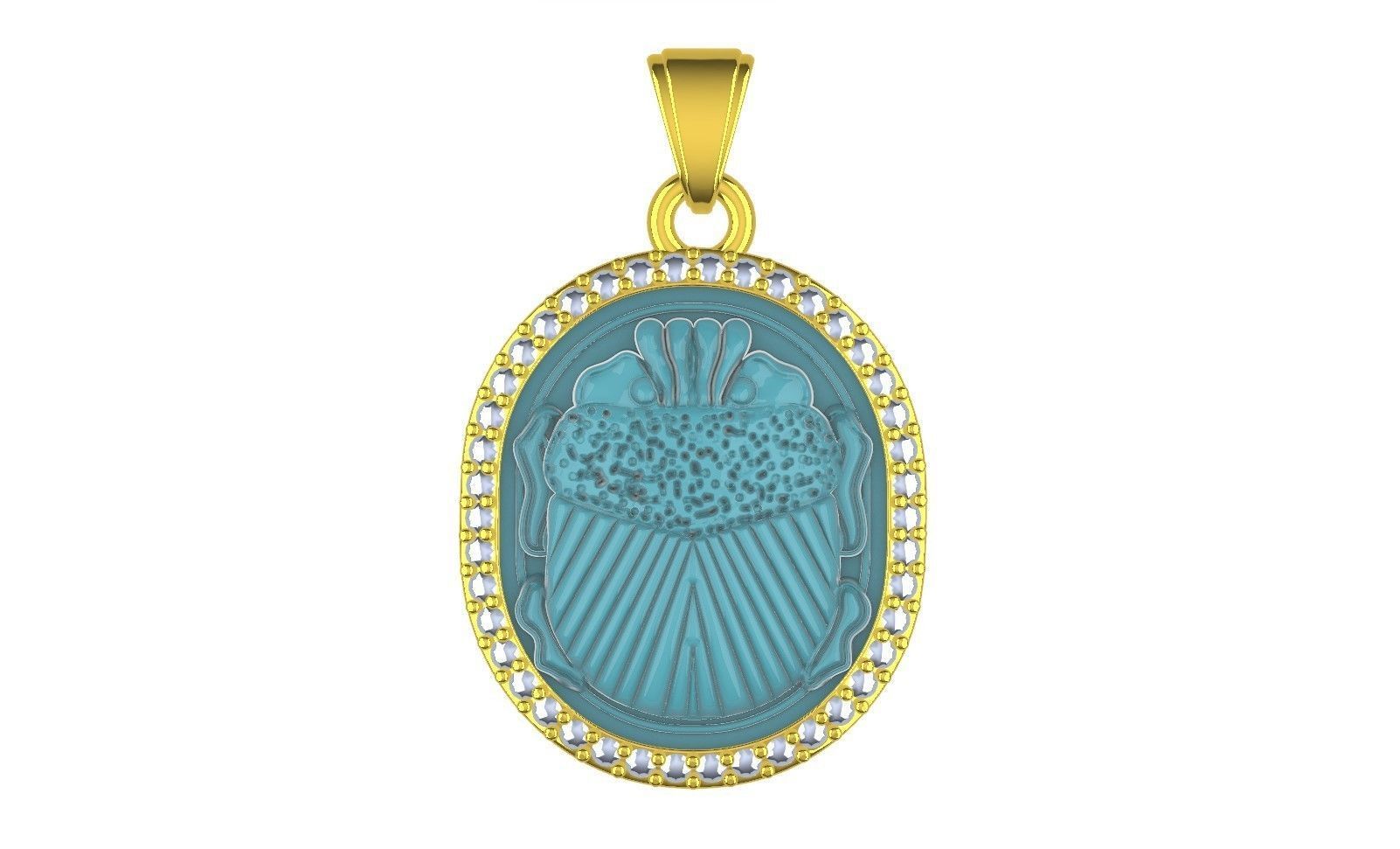 Scarab Diamond Victorian Pendant 3D model 3D printable | CGTrader