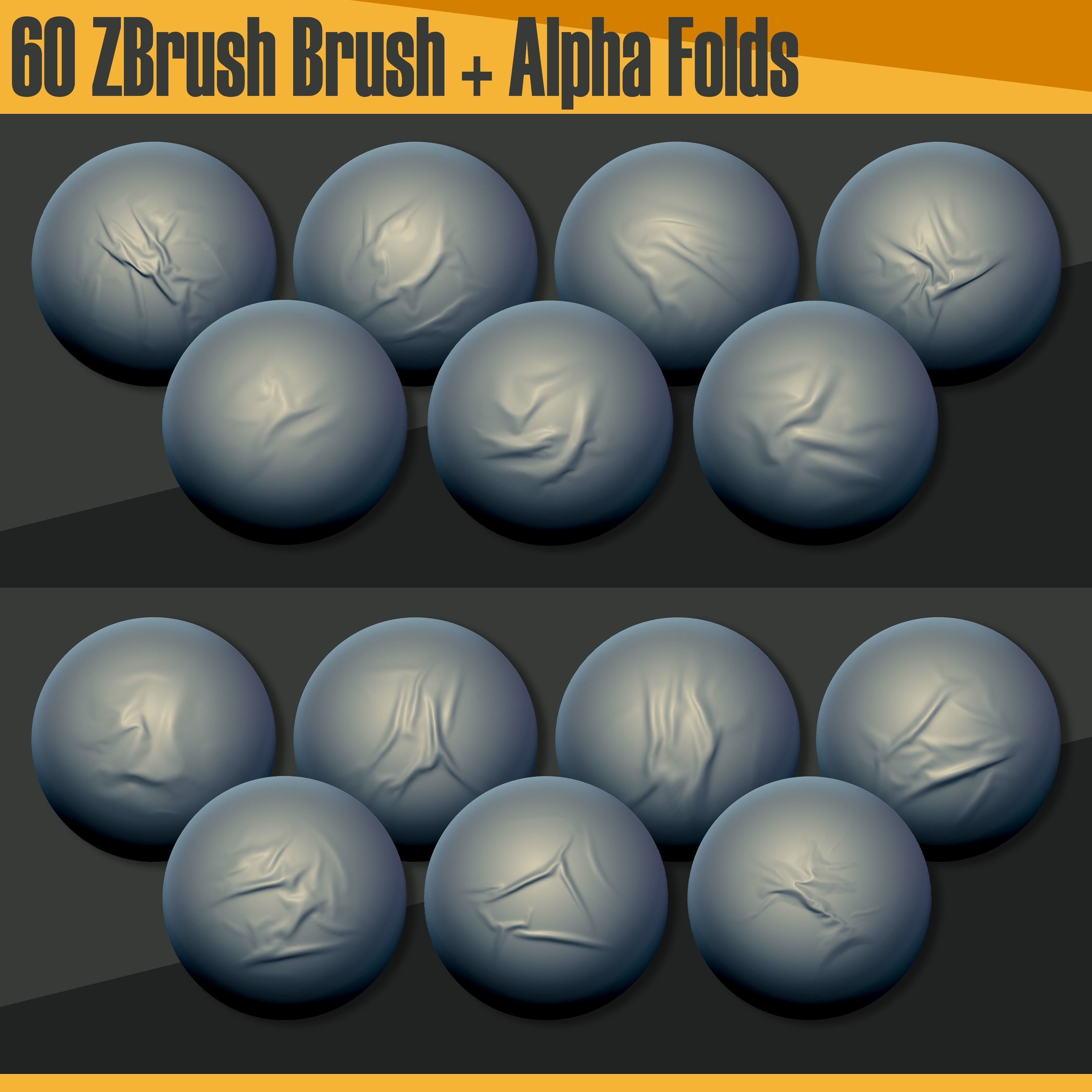 60 ZBrush Brush and Alpha Folds 3D model | CGTrader