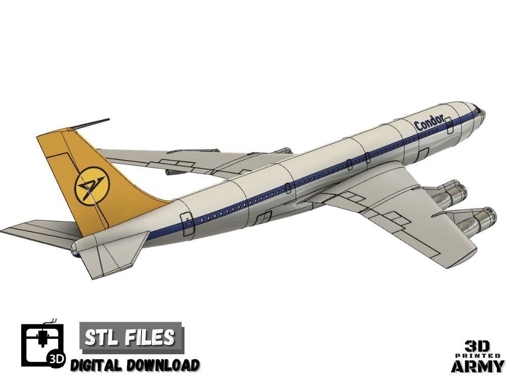 Boeing 707-320 - 3D printed scale model - STL files 3D model 3D ...