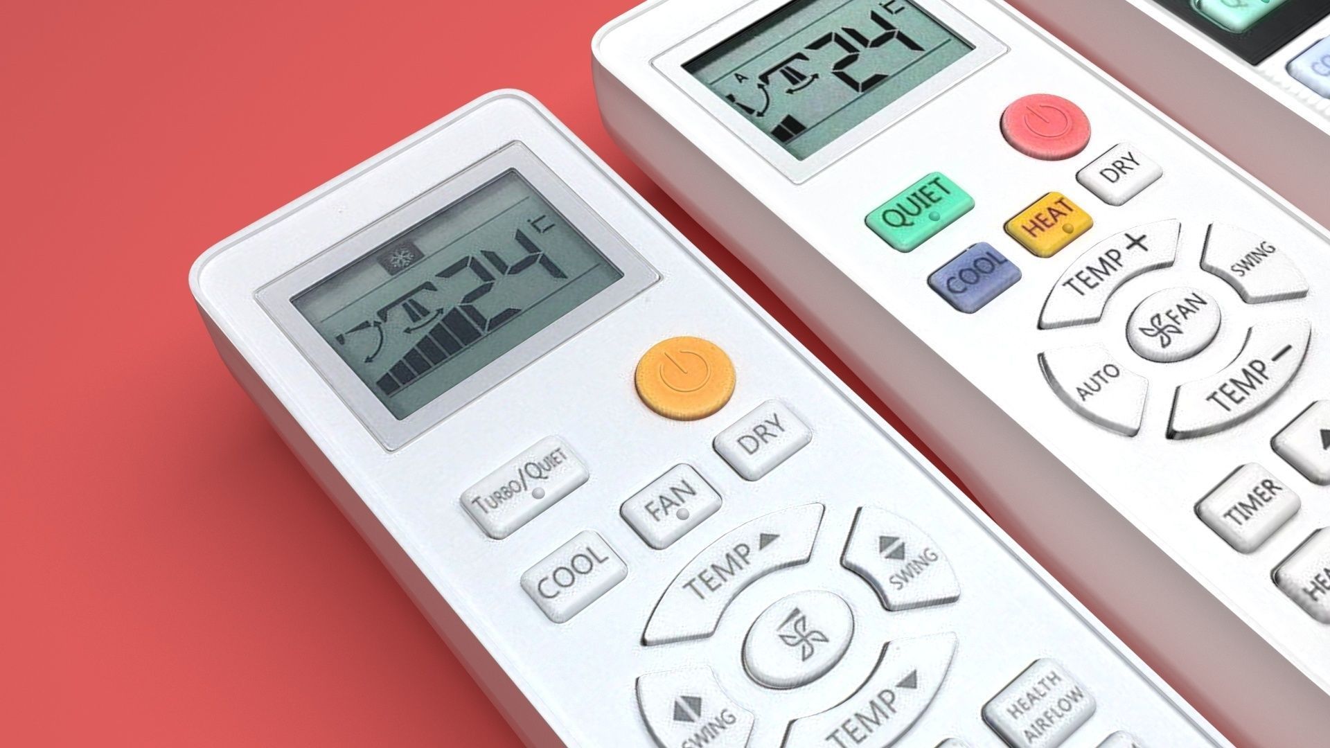 Haier Air Conditioner Remote Controls Set 3D model CGTrader