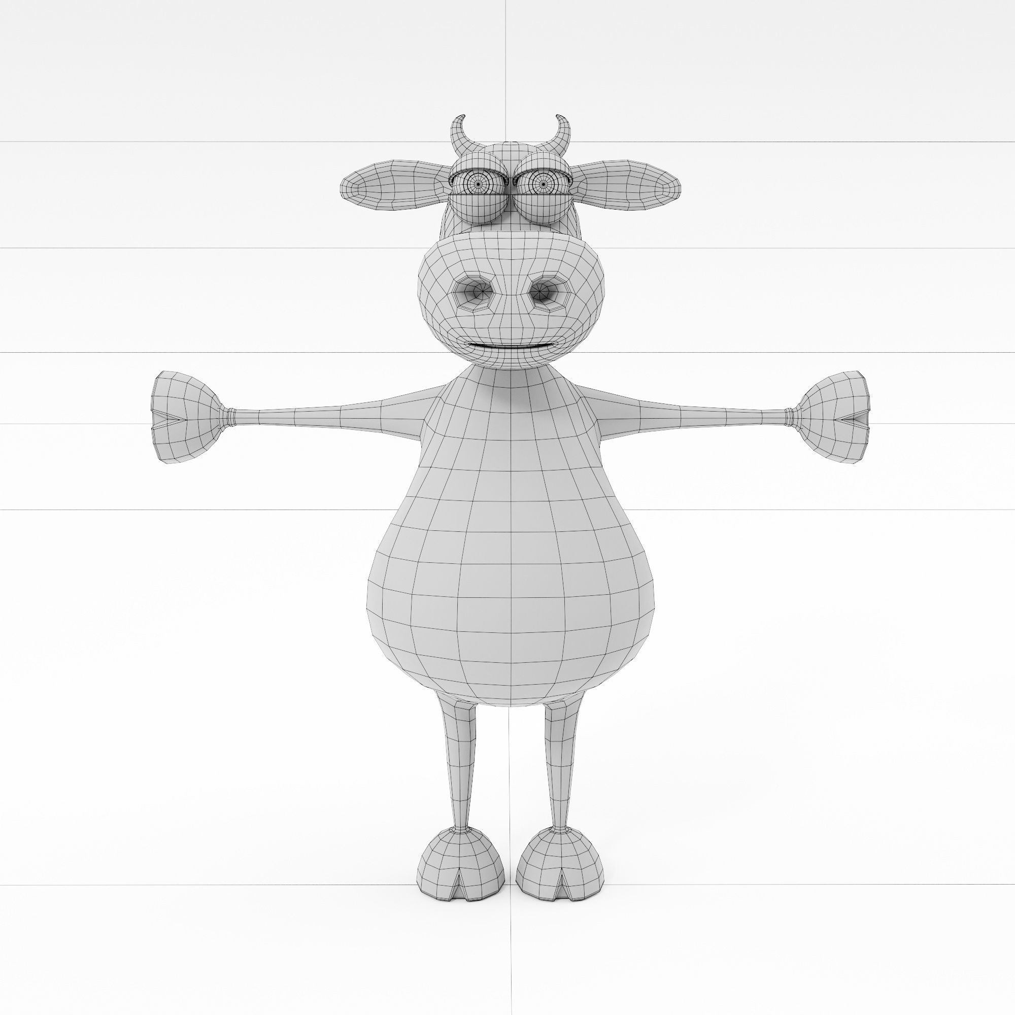 Cow cartoon animal 3d model 3D model CGTrader