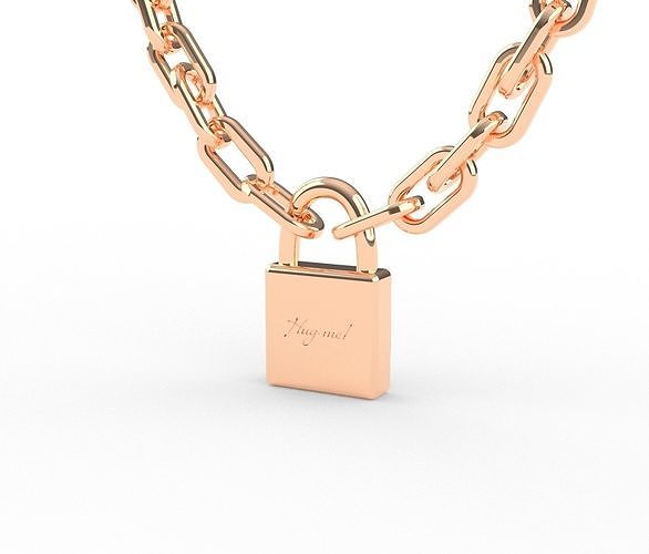 Padlock Necklace Pendant Hug Me 3D model 3D printable CGTrader