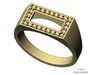Diamond open rectangular top ring US sizes 6to9 3D model 3D printable ...