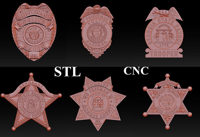 Collection of legal badges 3D model 3D printable | CGTrader