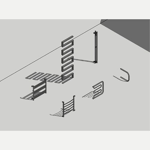 Towel warmers Pack of revit families 3D model CGTrader