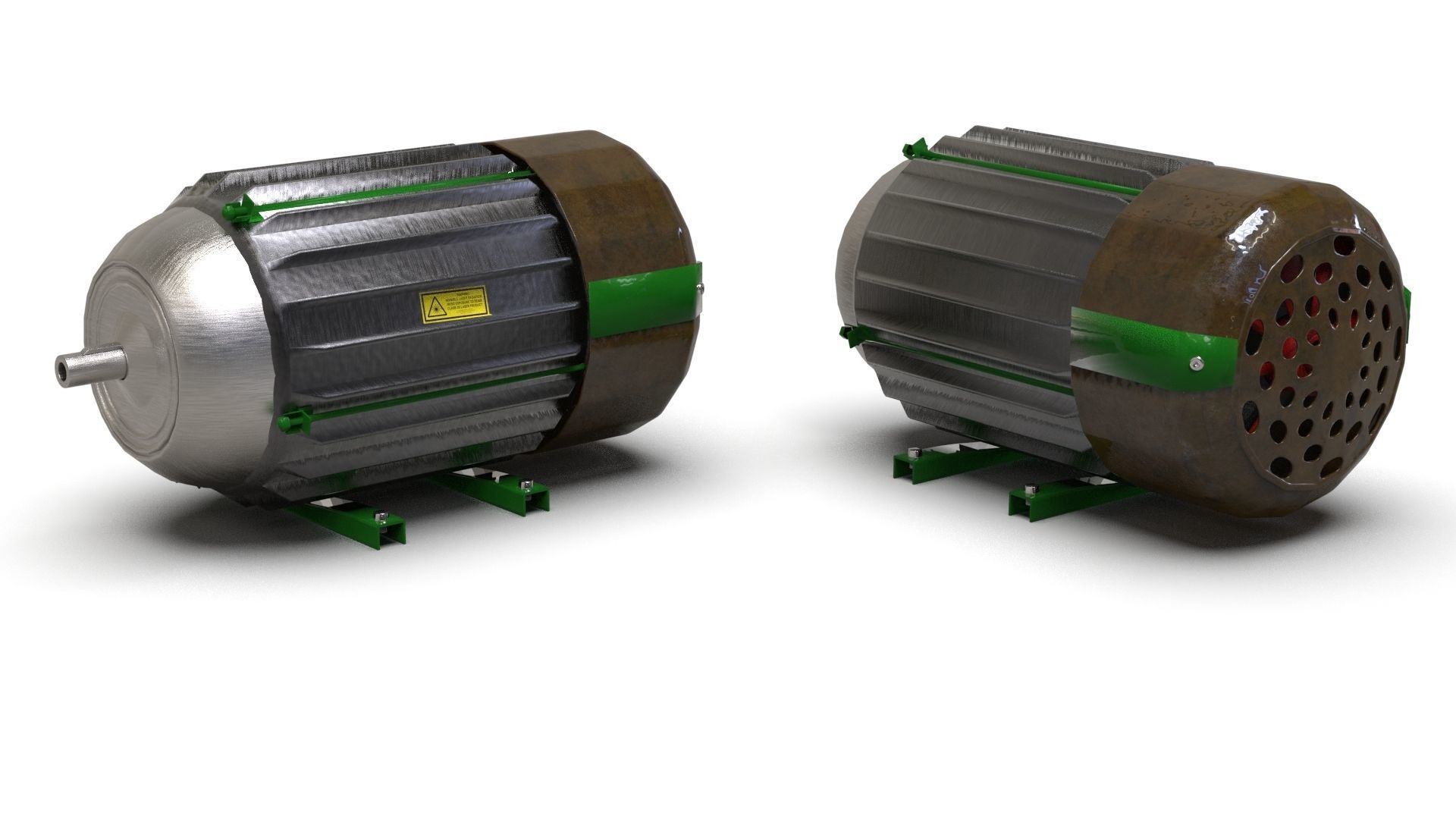 Electric motor stator rotor armature winding exploded model 3D model