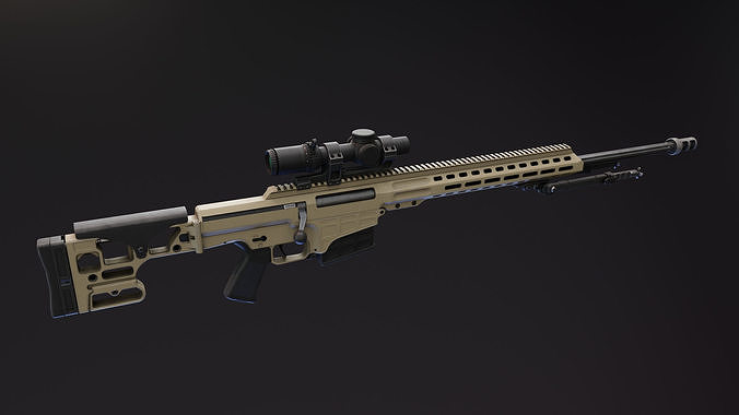 3D model Barrett MRAD Rifle VR / AR / lowpoly CGTrader