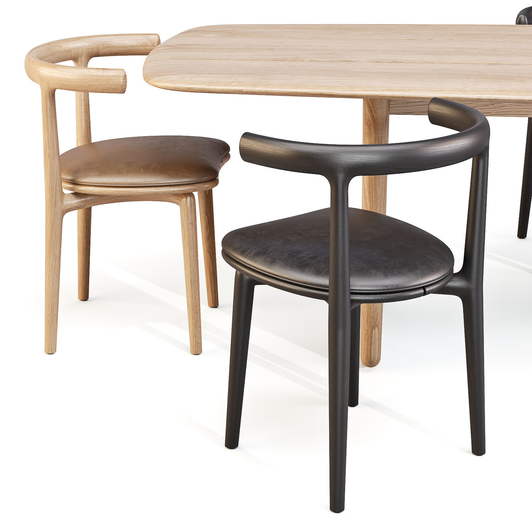 3D model Dining Set Baxter Nairobi Table and Himba Chair VR / AR / low ...