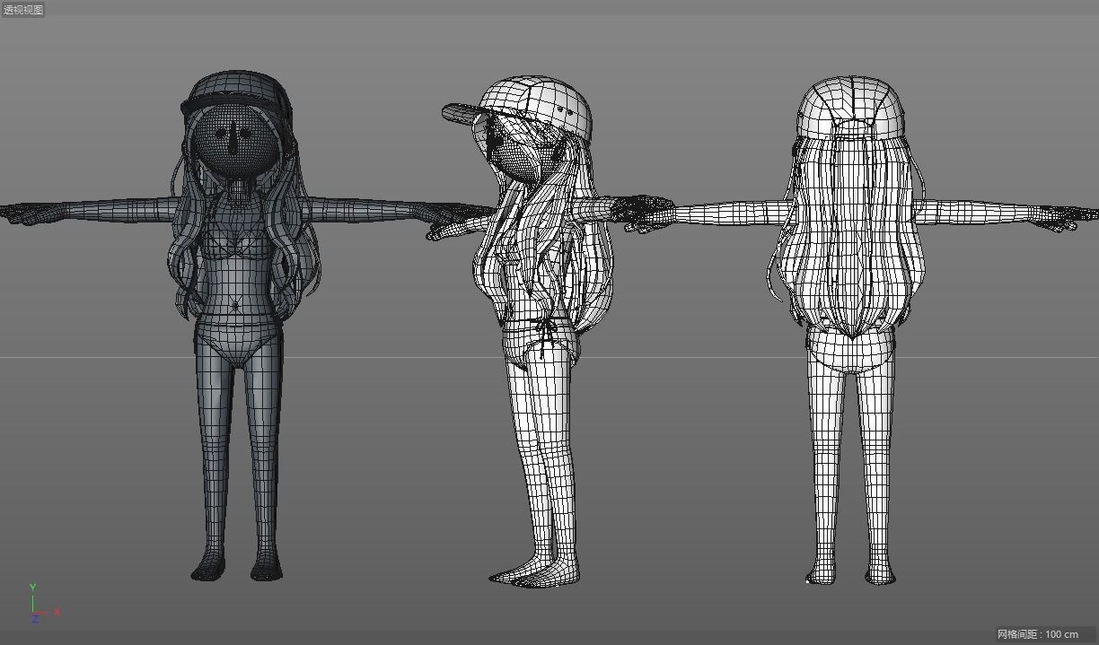 cartoon girl in bikini 3D model CGTrader