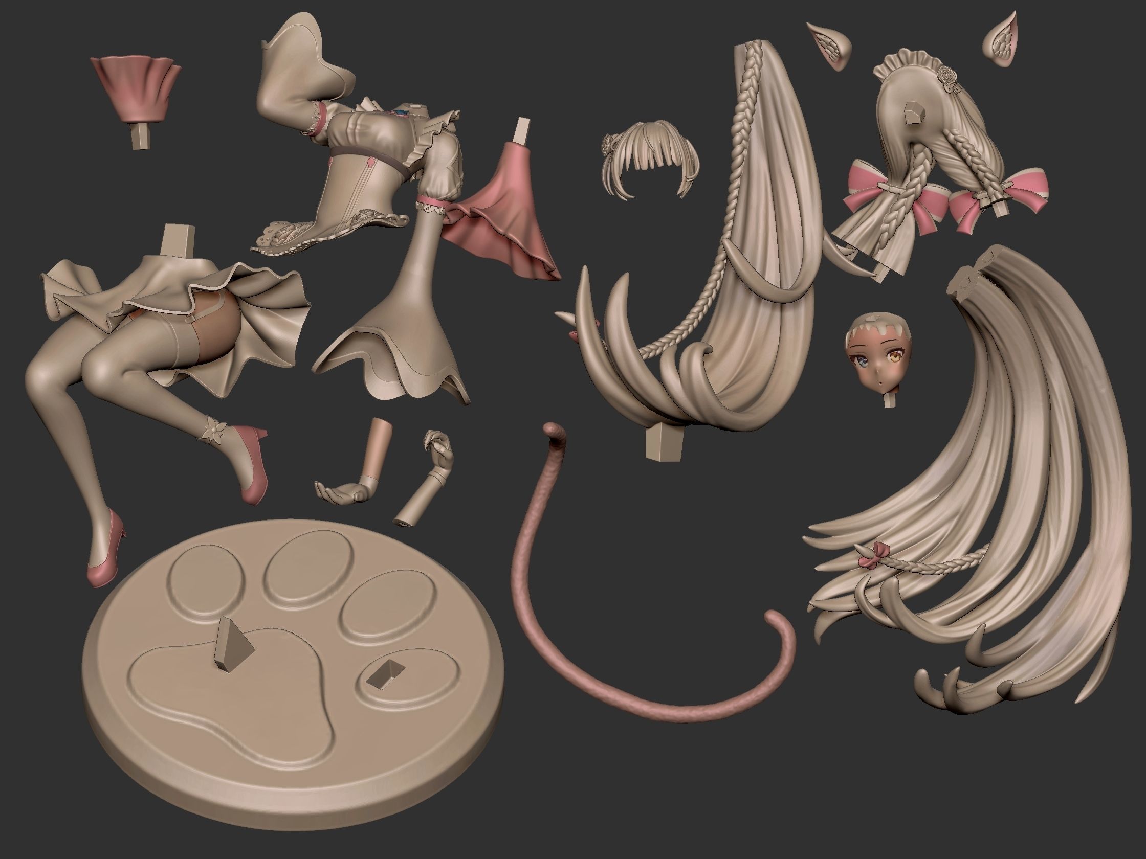 Perrault Last Origin 180mm Fan Art Figurine 3D model 3D printable