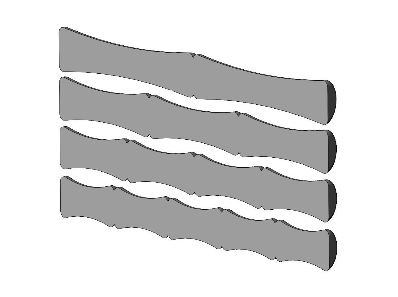 Bamboo strips onlay cornices and friezes relief 3D model 3D printable ...
