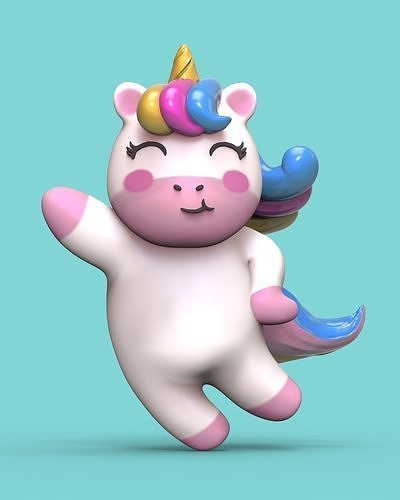 cute unicorn 3D model 3D printable | CGTrader